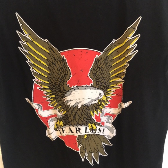 Chaser Brand Eagle Icon FEARLESS Graphic Tee Shirt in True Black Size M - Picture 5 of 10
